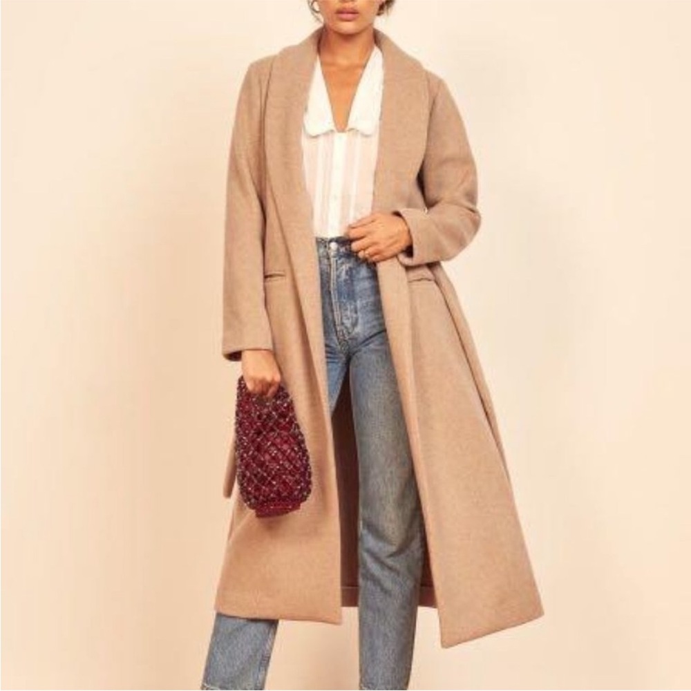 Reformation Greenwich Coat in Oat